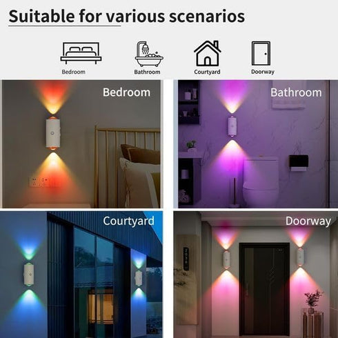 MKent Dimmable Closet (2, Rechargeable LED Wall Lamp Magnetic Motion Sensor Stick on Night Light for Bedroom Under