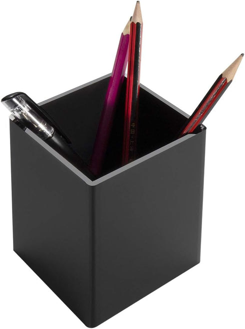 NIUBEE Black Acrylic Pen Holder 4 Pack, Desktop Pencil Cup Organizer for Office Desk Accessories
