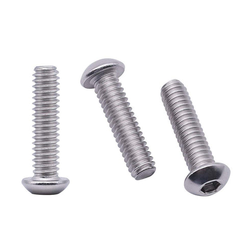 5/16-18 x 1-1/4" Hex Socket Button Head Cap Screws - 25 Pack, 304 Stainless Steel, Bright Finish