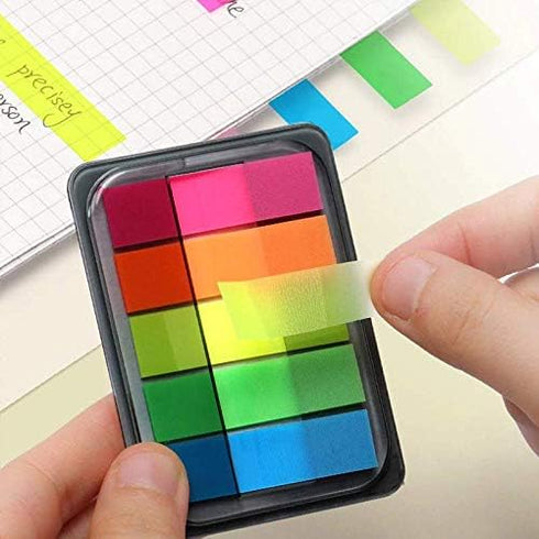 iMagitek 3 Sheet Neon Index Tabs Flags - Page Markers Sticky Notes with Box, 300 Pieces