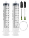 2 Pack 100ml Syringes with 55.1 Inch Tube and Needles 14G 1.5”, Sterile Individually Packaged