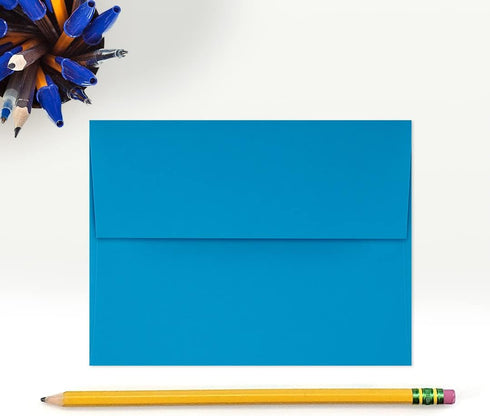 LUXPaper A2 Invitation Envelopes | 50 Qty | Peel & Press | 4 3/8" x 5 3/4" | Pool Blue | 80lb. Text