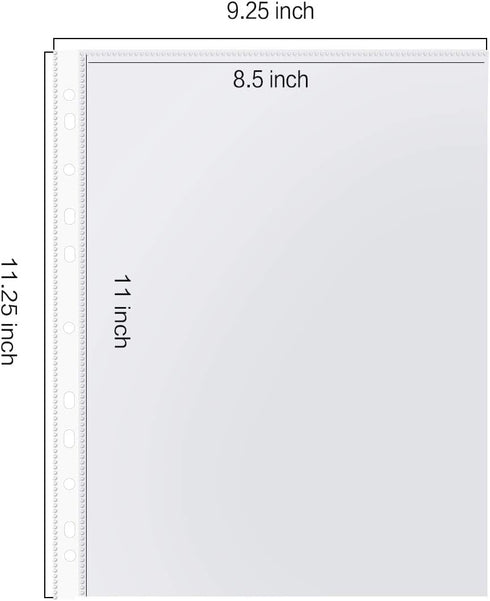 PANDRI 600 Pack Clear Heavy Duty Plastic Page Protectors, Fits Standard 8.5 x 11 Paper, 11-Hole for 3 Ring Binder