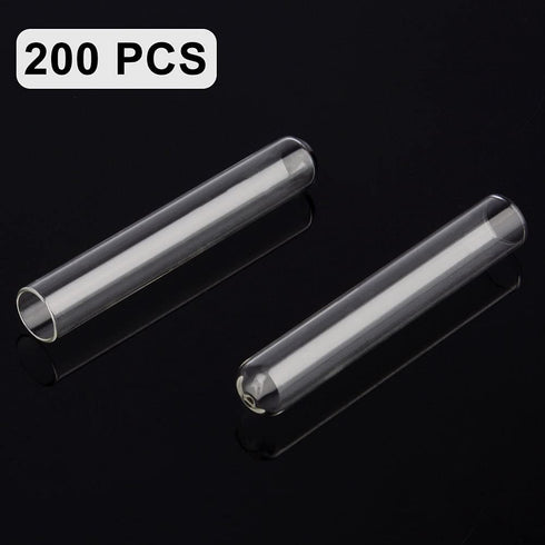 200 Pack Borosilicate Glass Round Bottom Test Tubes, 12 mm OD x 75 mm Length