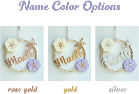 NICEDREAM Custom Name Flower Wreath LED Night Light