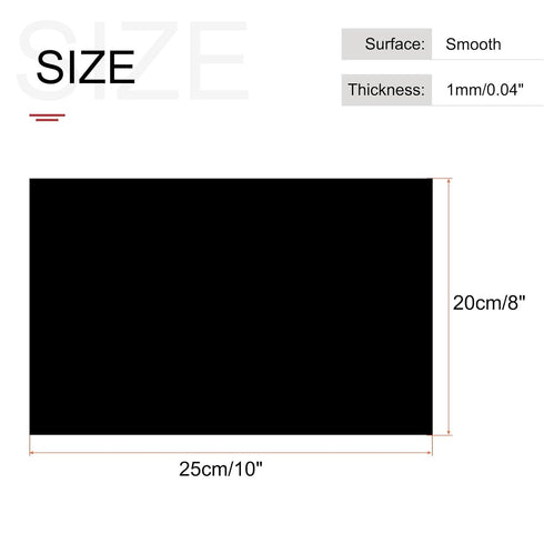 MECCANIXITY ABS Plastic Sheet 10 Inch x 8 Inch x 0.04 Inch ABS Styrene Sheets for Building Model DIY Crafts Panel Black 1 Pcs