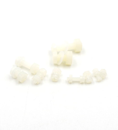 Metric M2 M2.5 M3 M4 M5 Nylon Phillips Pan Head Screws Nut Washer Assortment Kit (White)