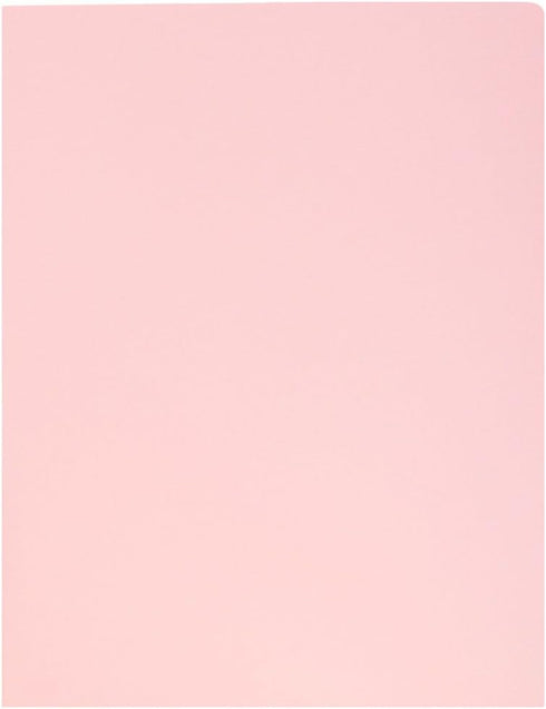 JAM PAPER Premium Matte Cardstock Twin Pocket Folders - Baby Pink Pastel (6/Pack)