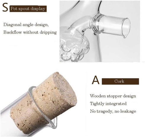 ARGENTFLUX 2 1 400ML Oil And Vinegar Dispenser, Oil and Vinegar Dispenser Glass, In Glass Oil And Vinegar Dispenser