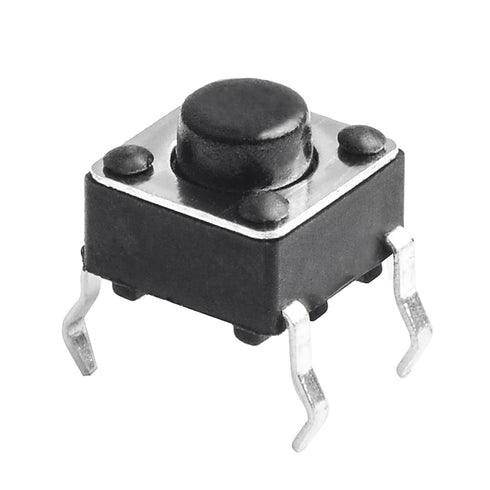 QTEATAK 120 Pcs Momentary Tactile Push Button Switch, 6 x 6mm x 5mm for PCB 4 Pin DIP, Black