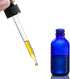 AOZITA 4 Pack 2 oz Dropper Bottles with 1 Funnel & 4 Labels - Thick Dark Blue Glass Tincture Bottles with Eye Droppers
