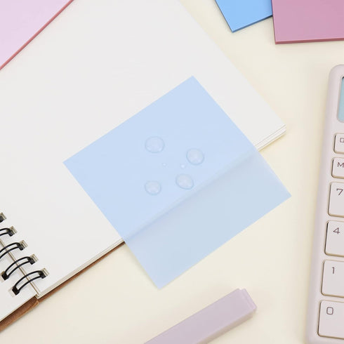 EOOUT Pastel Transparent Sticky Notes, 3x3 Inches, 8 Pack, Clear Sticky Tabs, Translucent Page Markers for Office School