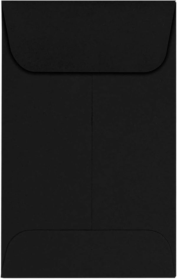 LUXPaper #1 Coin Envelopes, 2 1/4" x 3 1/2", Midnight Black, 50 Qty