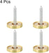 uxcell Decorative Caps for Mirror Screws - Polished Gold 18mm, 4pcs Cover Nails