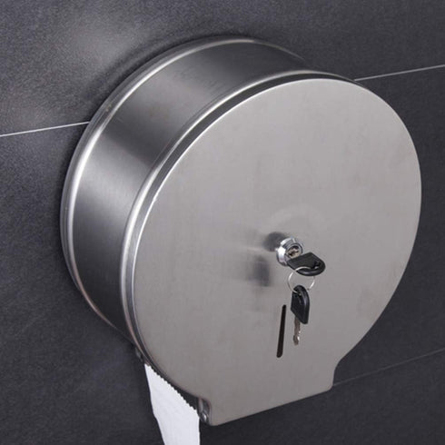 1pc Zerodeko Round Stainless Steel Tissue Storage Rack for Bathroom Easy Install Paper Holder Large Capacity