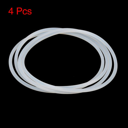 X AUTOHAUX Silicone O-Rings, 105mm OD 98mm ID 3.5mm Width VMQ Seal Gasket for Compressor Valves Pipe Repair, White, Pack of 4