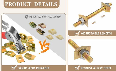 Furniture Fastening Connectors: Secure Countertops, Butcher Blocks, Tables, and Bed Frames with Bolt and Nut Hardware, Draw Bolts, and Miter Bolts,Metric-M8