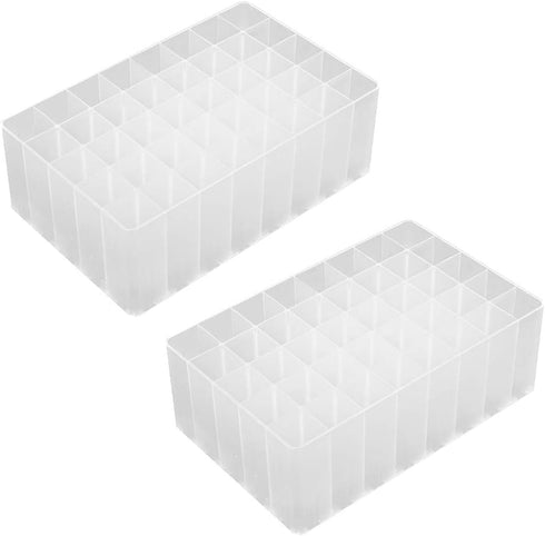 Chris.W 2 Pack 40-Slot Art Markers Pen Holder, Clear Desk Stand Organizer Storage Tray