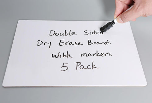 Dry Erase White Board, 5-Pack Personal Lapboard for Kids - White Lapboard for Individual Use and School Supplies