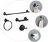 1Set WOONEKY Retro Black Towel Rack Stainless Steel Towel Ring for Bathroom Kitchen Vintage Design Towel Holder