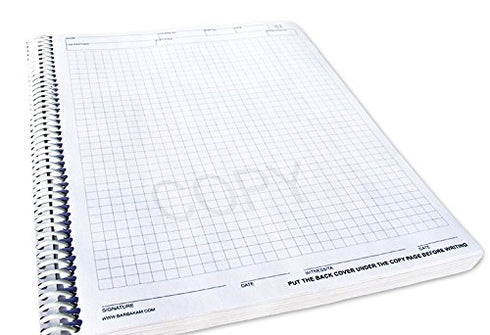 BARBAKAM Lab Notebook - 100 Carbonless Pages, Spiral Bound, Copy Page Perforated