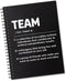 Team Definition Spiral Notebook - 160 Blank Pages, Funny Team Work Gift for Coworkers, New Job Appreciation