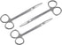 Iris Micro Dissecting Lab Sharp Scissors, 4.5" Fine Point Straight, Stainless Steel (Pack of 3)