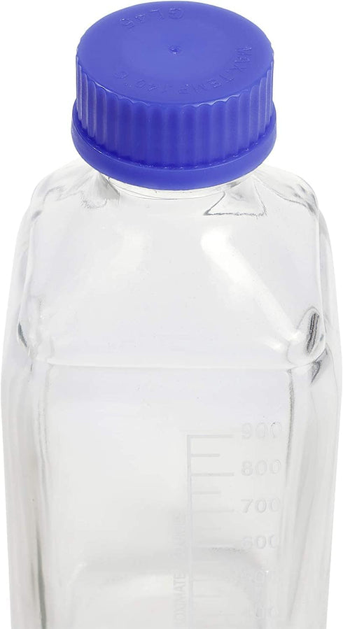 Lab Media Storage Square Bottles Graduated Glass Container GL45 Screw Cap Leakproof Multi-Purpose for Scientific Use |