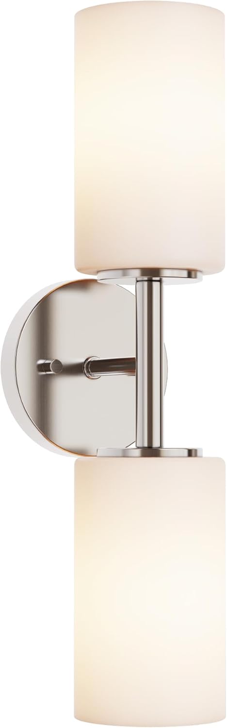 Tawson Talos 2-Light Wall Sconce Light in Brushed Nickel with Satin Etched