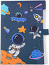 Cute File Folder - 5 Pockets - Astronauts Universe Space Rocket A4 Accordion Expanding Organizer (Blue)