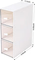 Plastic 3 Drawer Organizer for Cosmetic Storage, Makeup Organizer for Nail Polish, Brushes, Jewelry (White)