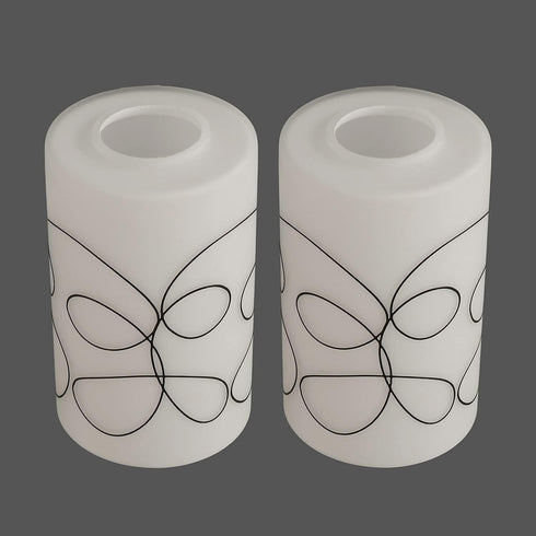 2 Pack 1-5/8-Inch G0048 Modern Line Style Glass Shade, Cylinder Light Fixture Replacement Globe or Cover with Fitter