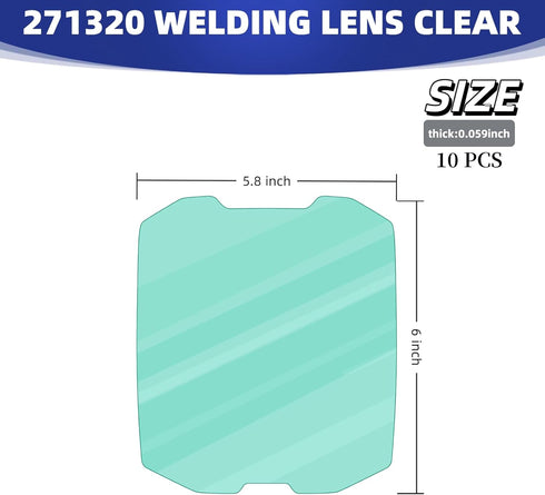 WZKO 271320 10pcs clear cover lenses for welding helmet Premium Welding Helmet Lens Protector, Clear Front Cover Lens
