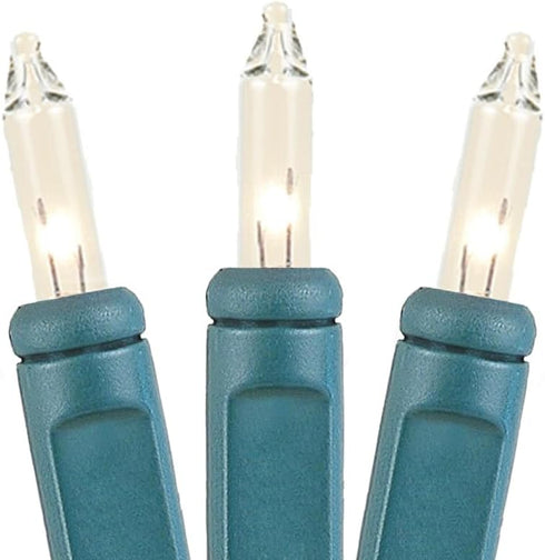 13.5 35 Bulb 4" Bulb 24" Novelty Lights Feet Clear Mini Light String on Green Wire, Non-Connectable Incandescent Fairy