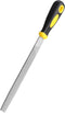8'' Flat Hand Metal File, Ergonomic Rubberized Handle, High Carbon Steel for Trimming, Removing, Sharpening