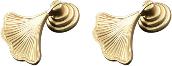 Fan-Shaped Single Hole Zinc Alloy Cabinet Knobs, 2pcs Furniture Drawer Pull Handles