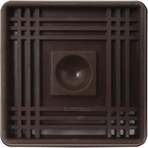 19076 2-Inch (Pack 4) Shepherd Hardware Square Caster Furniture Cup Walnut Finish