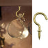 50Pcs Brass Plated Ceiling Hooks | 7/8 Inches Screw Hooks