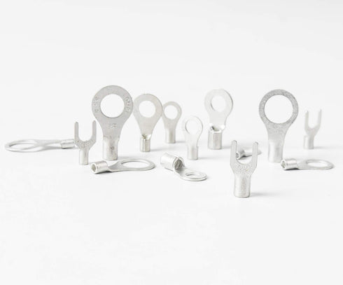 280 Pcs AWG 22-16 Ring Fork Terminals, Tinned Copper Non-Insulated Electrical Wire Connectors Assortment