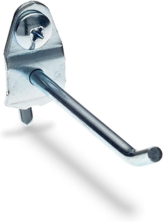 Triton Products Single Rod Pegboard Hooks, 2 1/2 Inch, Silver