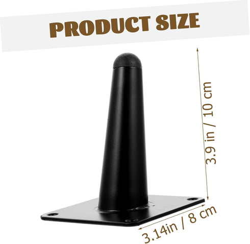 4Pcs OSALADI Black Metal Furniture Legs Oblique Cone Sofa Replacement Feet for Cabinet Couch Coffee Table Tv Stand Iron