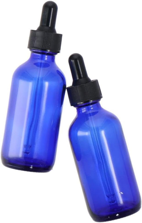 2Pcs Glass Dropper Bottle, 2oz Tincture Bottle with Dropper, Eye Dropper Bottles for Essential Lab Chemicals, Cobalt