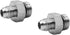 (2-PACK) 6400-06-08-O Hydraulic Hose Adapter Fitting 3/8" Male JIC 37° Flare × 1/2" Male O-Ring Boss Carbon Steel