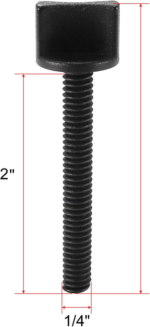 uxcell 1/4" x 2 Inches Thumb Screw Bolt Hand Driven Spade Plastic Screws, 10 Pcs British Standard