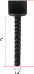 uxcell 1/4" x 2 Inches Thumb Screw Bolt Hand Driven Spade Plastic Screws, 10 Pcs British Standard