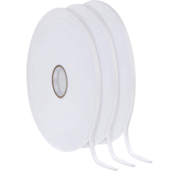 3 Rolls Double Sided Foam Tape, PE Foam Adhesive Tape, 1/4 Inch Wide by 32.8 Feet Long Each Roll