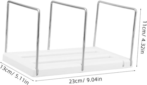 Adjustable White Expandable Bookend Stand for Office Desks and Shelves