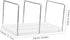 Adjustable White Expandable Bookend Stand for Office Desks and Shelves