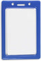 Vertical Badge Holder Frame, Pre-Punched Credit Card Size ID Holder for Lanyards, Chains, or Clips - Royal Blue (50