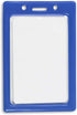 Vertical Badge Holder Frame, Pre-Punched Credit Card Size ID Holder for Lanyards, Chains, or Clips - Royal Blue (50